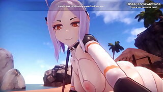 [1080p60fps]Hot anime elf teen gets a gorgeous titjob after sitting on our face with her delicious and petite pussy l My sexiest gameplay moments l Monster Girl Archipelago